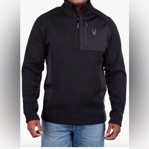 Spyder Men's Half Zip Gait Knit Pullover Jacket Black